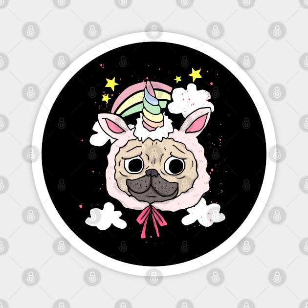 pug unicorn dog Magnet by ShirtsShirtsndmoreShirts